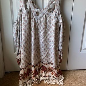 Flowy long sleeve dress with cut outs